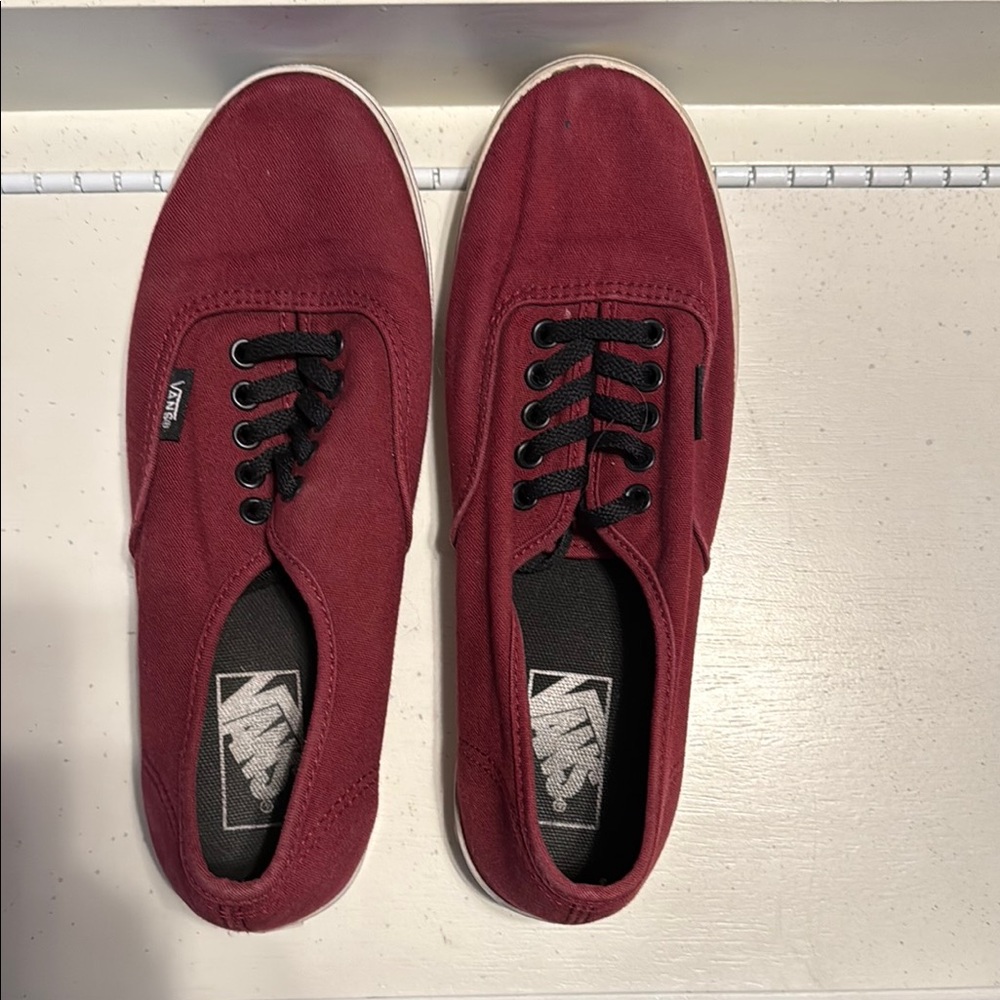 Vans Red and Black Classic Sneakers